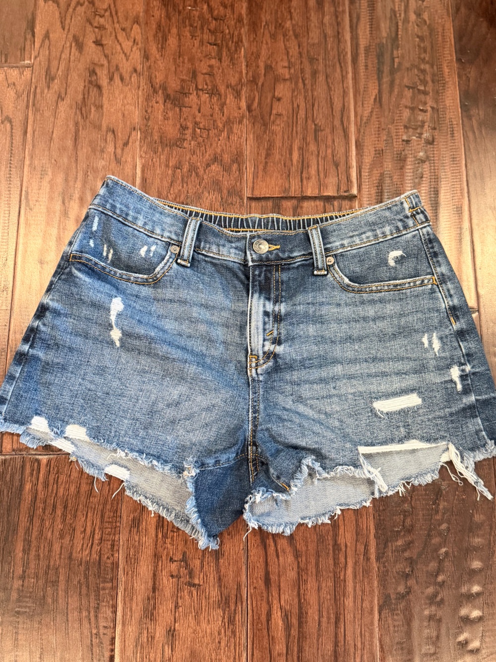 aerie Distressed Blue Denim Cutoff Shorts